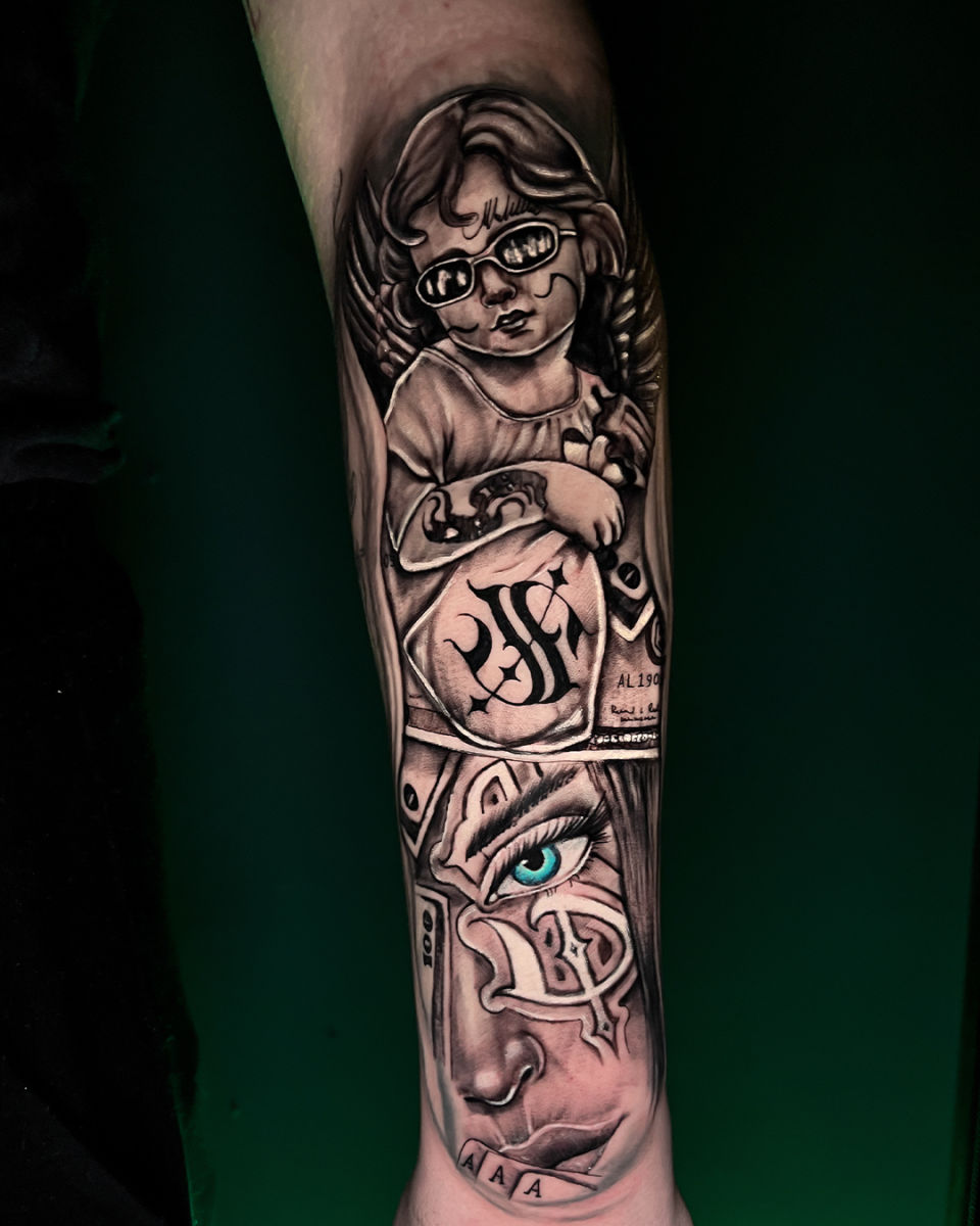 Blackwork kolsleeve tasarımı